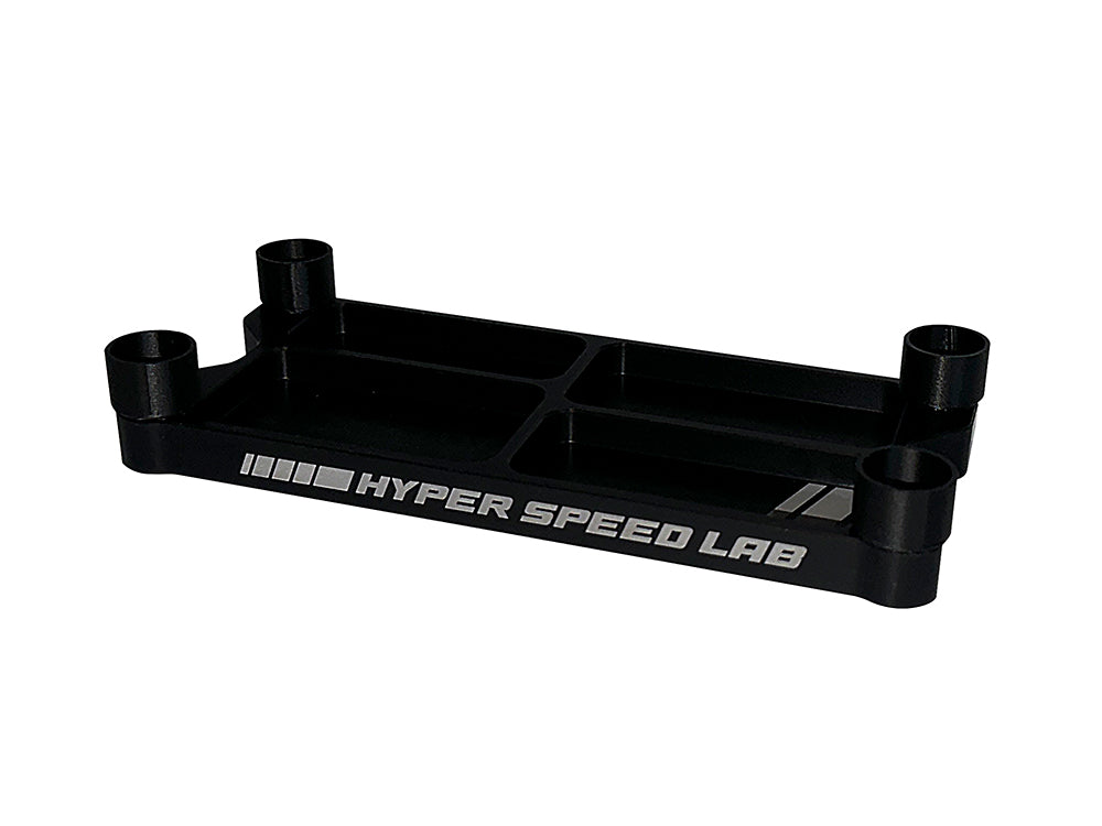 HYPER SPEED LAB: Billet Alloy Parts Tray w/ Diff Holders - 4 Pocket