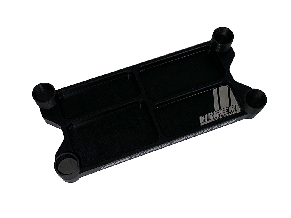 HYPER SPEED LAB: Billet Alloy Parts Tray w/ Diff Holders - 4 Pocket