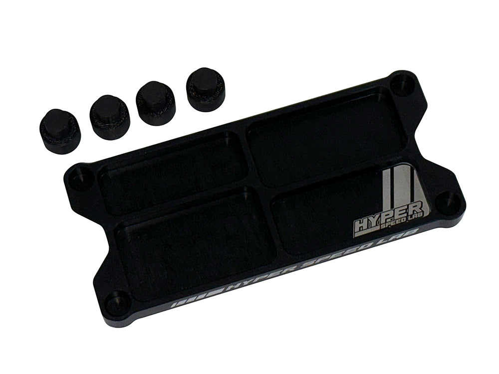 HYPER SPEED LAB: Billet Alloy Parts Tray w/ Diff Holders - 4 Pocket